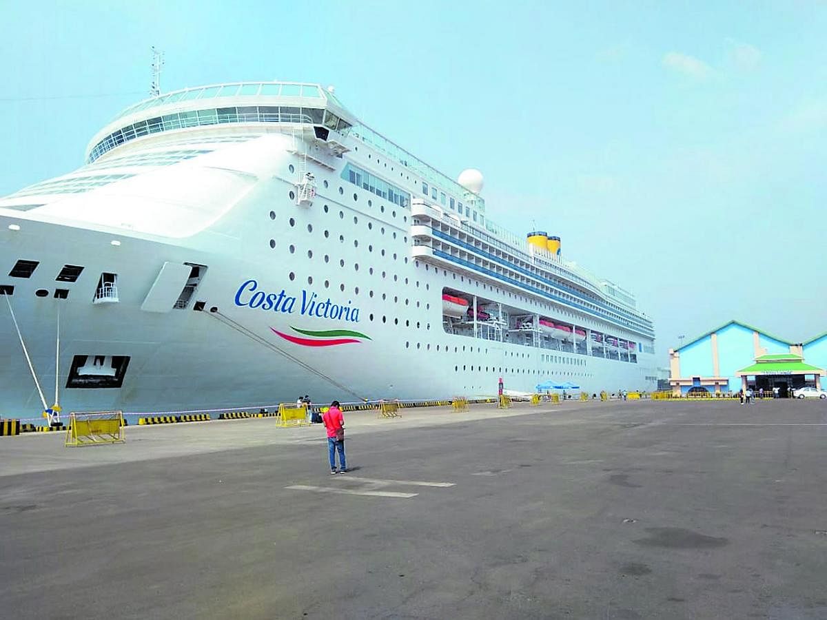 Italian flag cruise vessel Costa Victoria that called at New Mangalore Port on Tuesday.