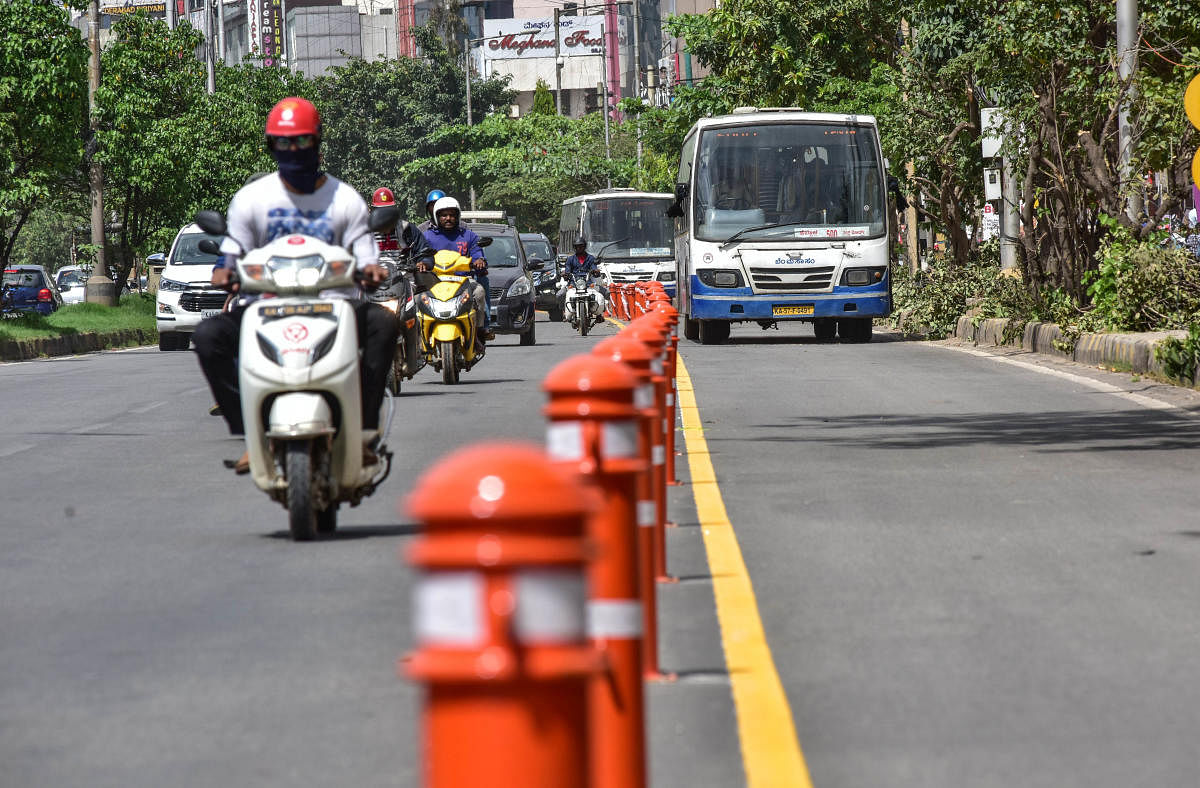 The bus lane work between Lowry Junction and Iblur Junction will be completed by November 15. DH FILE PHOTO