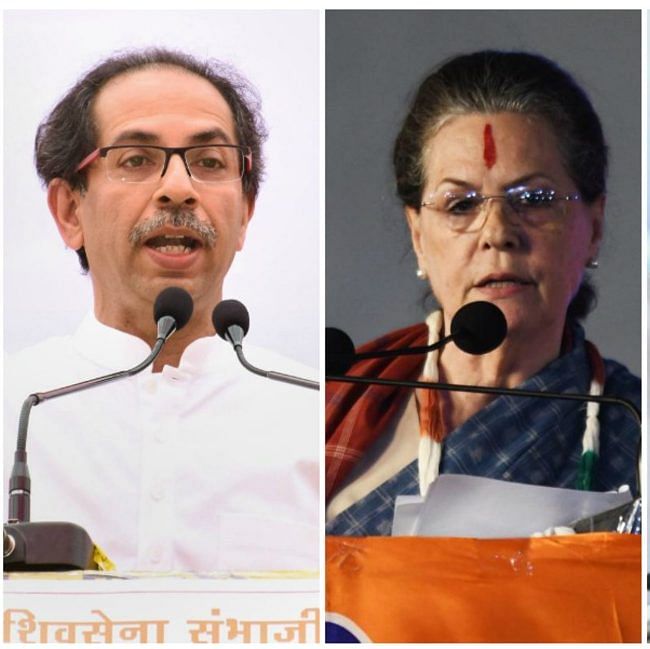 Shiv Sena chief Uddhav Thackeray and Congress interim president Sonia Gandhi.