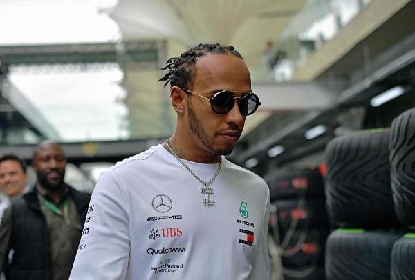 Mercedes British driver, Lewis Hamilton is pictured at the Interlagos racetrack in Sao Paulo, Brazil on November 14, 2019, ahead of the upcoming Formula One Brazilian Grand Prix on November 17. (AFP photo)