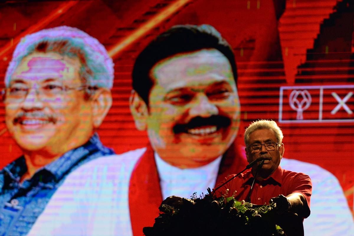 Sri Lanka Podujana Peramuna (SLPP) party presidential candidate Gotabhaya Rajapaksa. (AFP Photo)