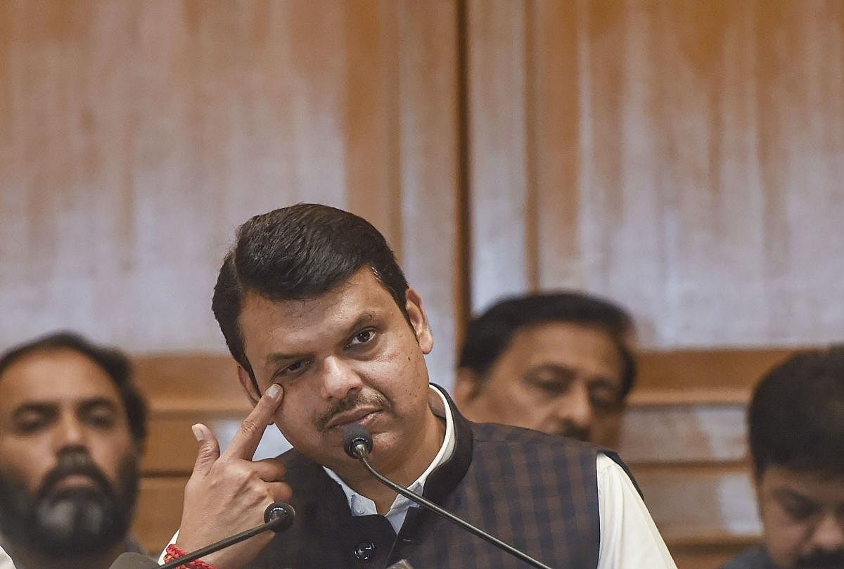 Fadnavis and his entourage, which included several senior BJP leaders, moved on without reacting to the jibes. (PTI Photo)