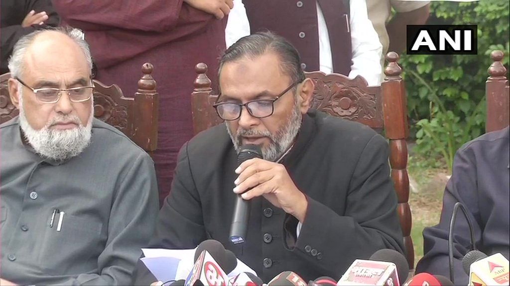 Syed Qasim Rasool Ilyas speaks after the meeting of All India Muslim Personal Law Board (AIMPLB). (ANI/Twitter)