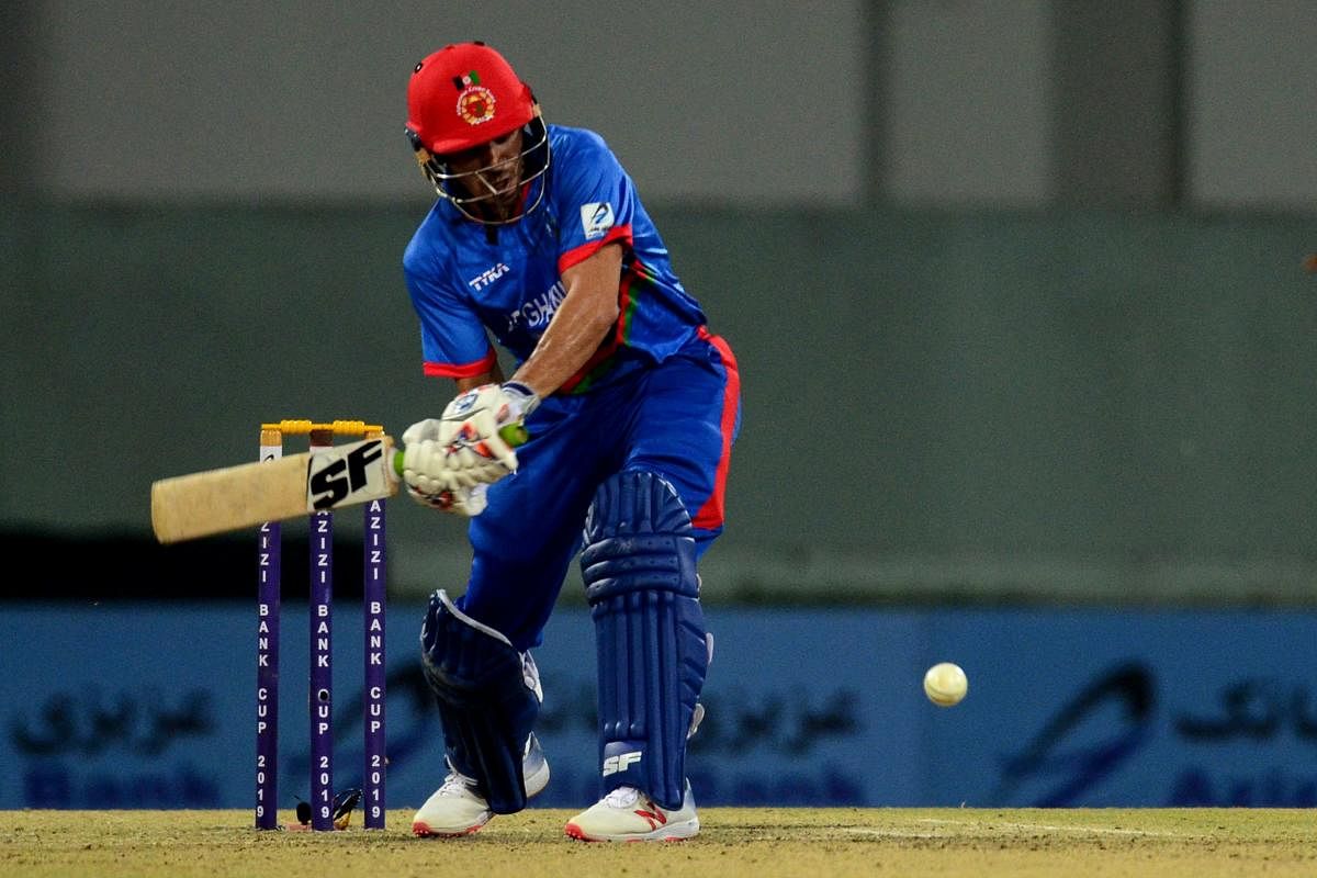 Afghanistan's batsman Rahmanullah Gurbaz looks back after playing a shot during the third T20 international cricket match of a three-match series between Afghanistan and West Indies at Ekana Cricket Stadium in Lucknow. AFP