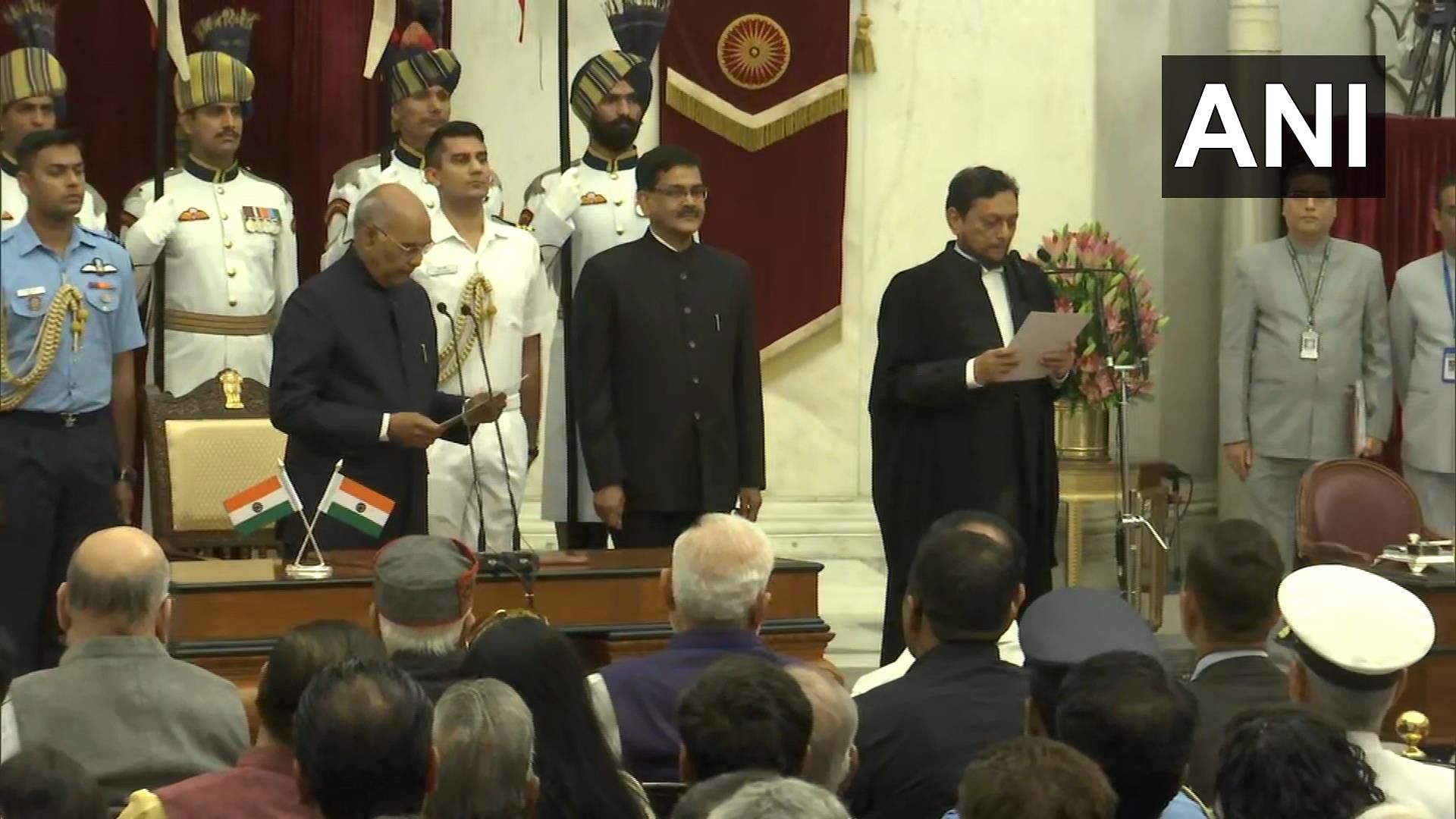 Justice Bobde was administered the oath of the office by President Ram Nath Kovind in a ceremony at the Rashtrapati Bhavan. Photo/ANI