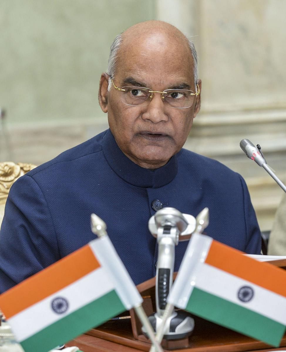 President Ram Nath Kovind addresses Directors of IITs, NITs and IIEST, Shibpur, during a conference at the Rashtrapati Bhavan in New Delhi, Tuesday, Nov. 19, 2019. (RB/PTI Photo)