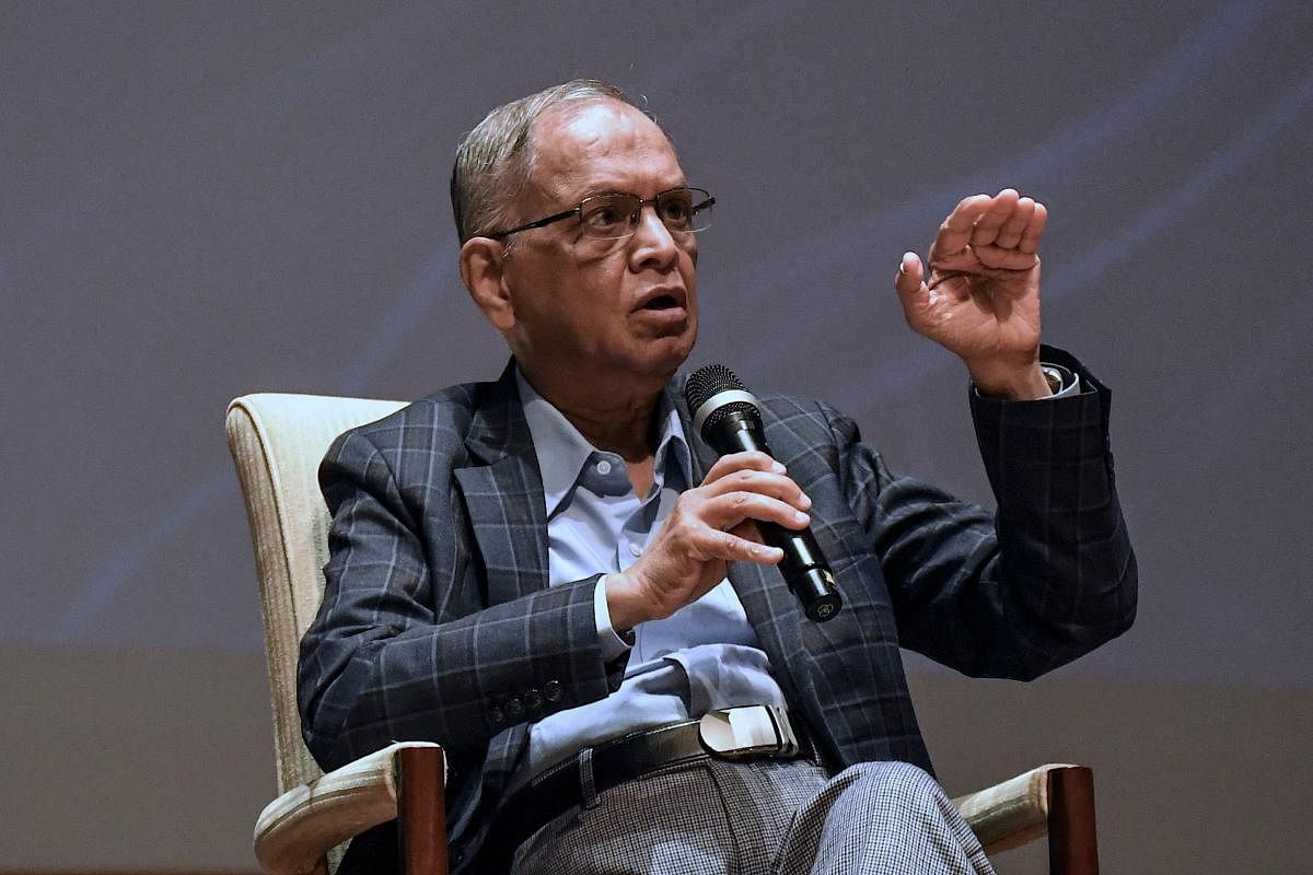 Founder of Infosys N. R. Narayana Murthy (Photo by AFP)