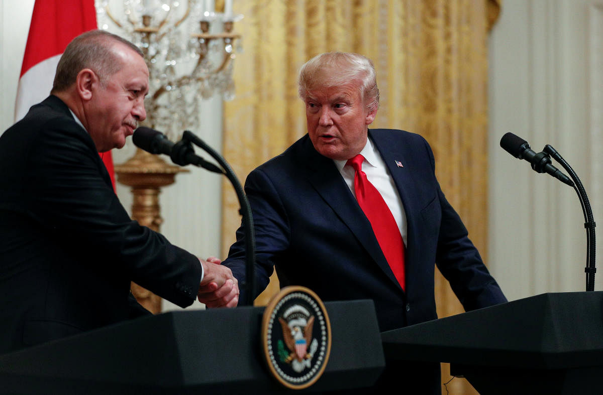Russia President Tayyip Erdogan and US President Donald Trump. (AFP Photo)