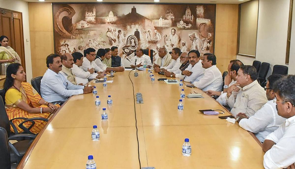Congress leaders during a meeting with Nationalist Congress Party. ( Photo by Twitter)