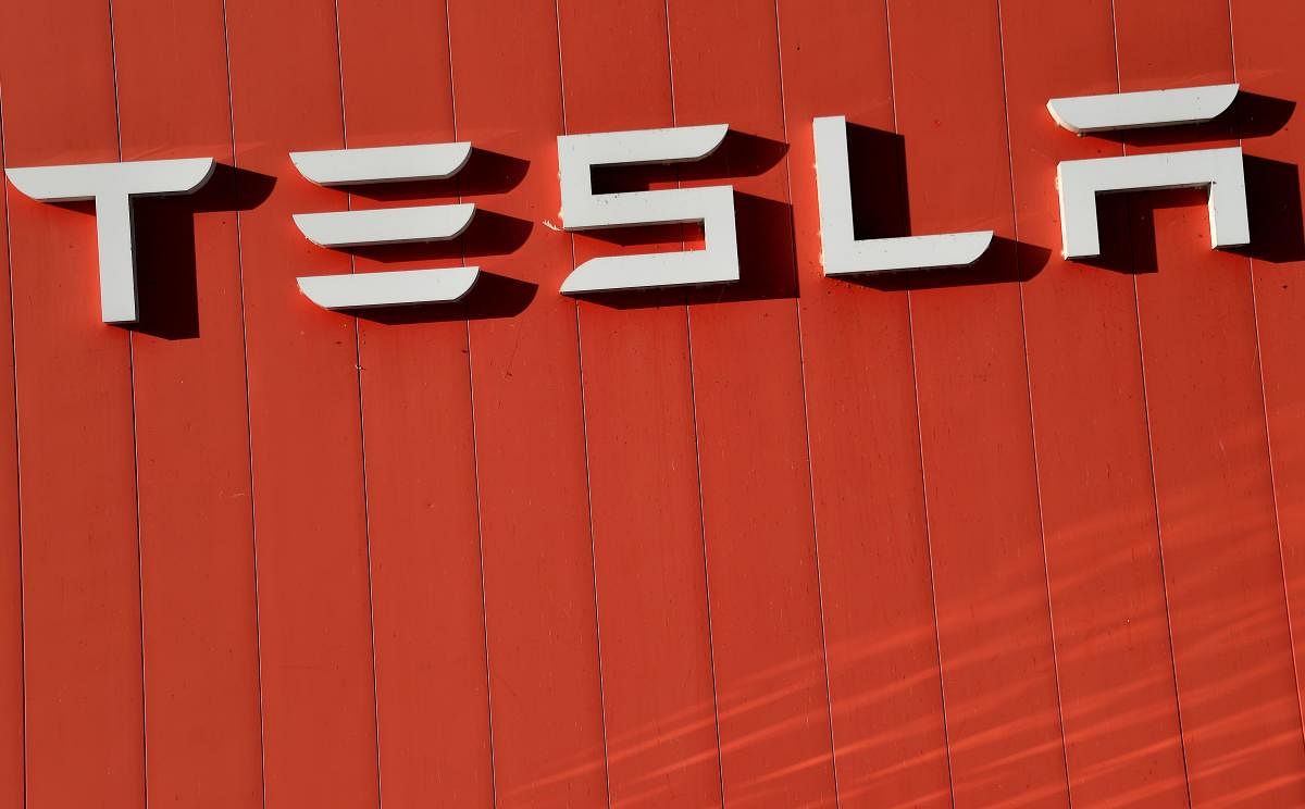 Logo of Tesla (AFP Photo)