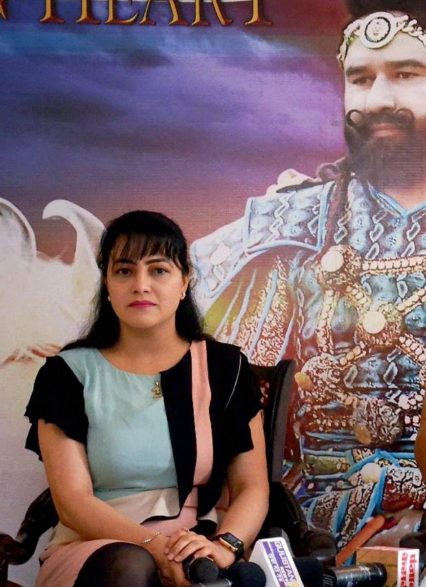 Honeypreet was named in the FIR for allegedly conspiring to incite violence in Panchkula that broke out following the conviction of the Dera head in August 2017. Photo/PTI