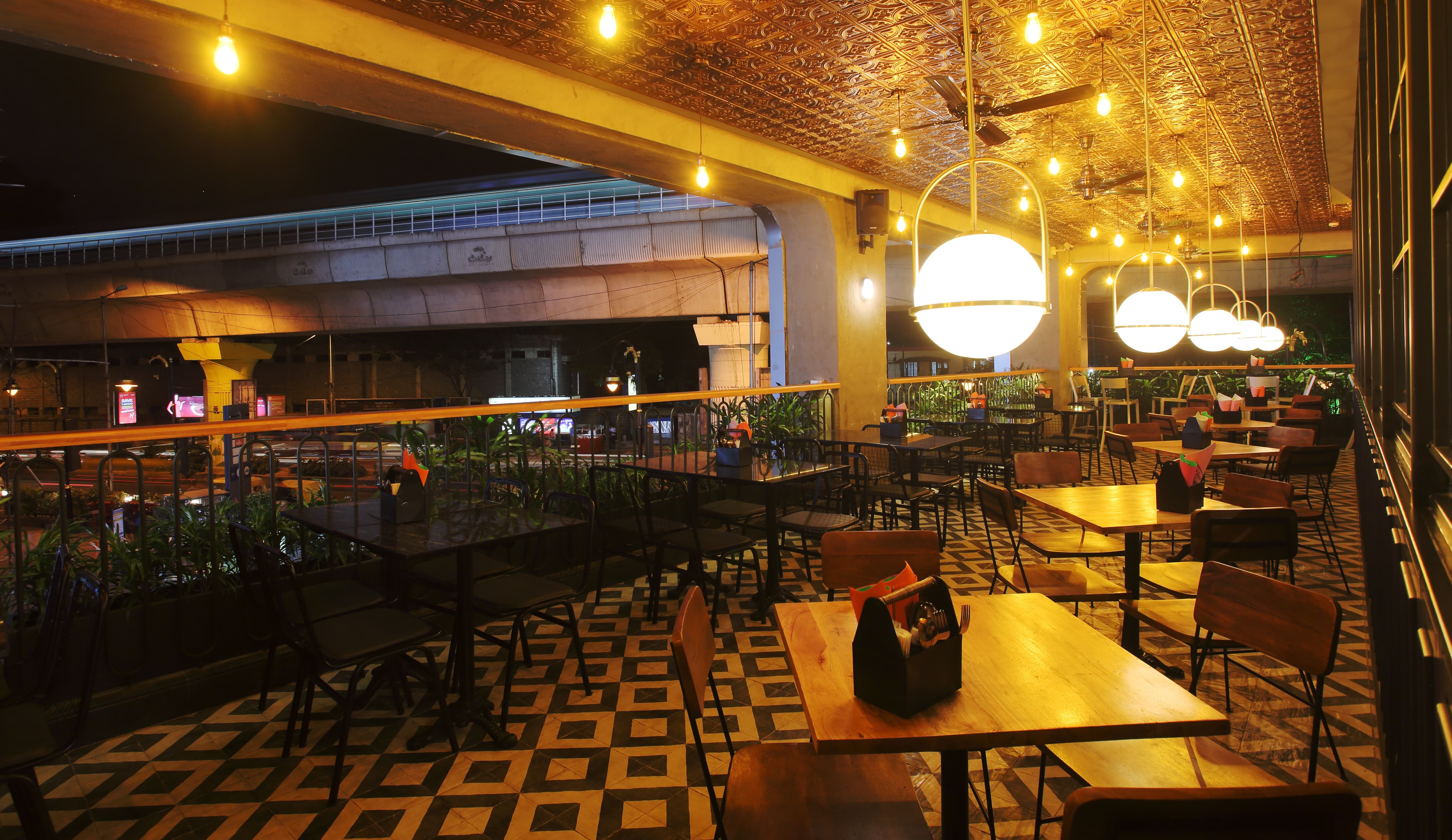 Bangalore Street Club has minimalistic interiors.  