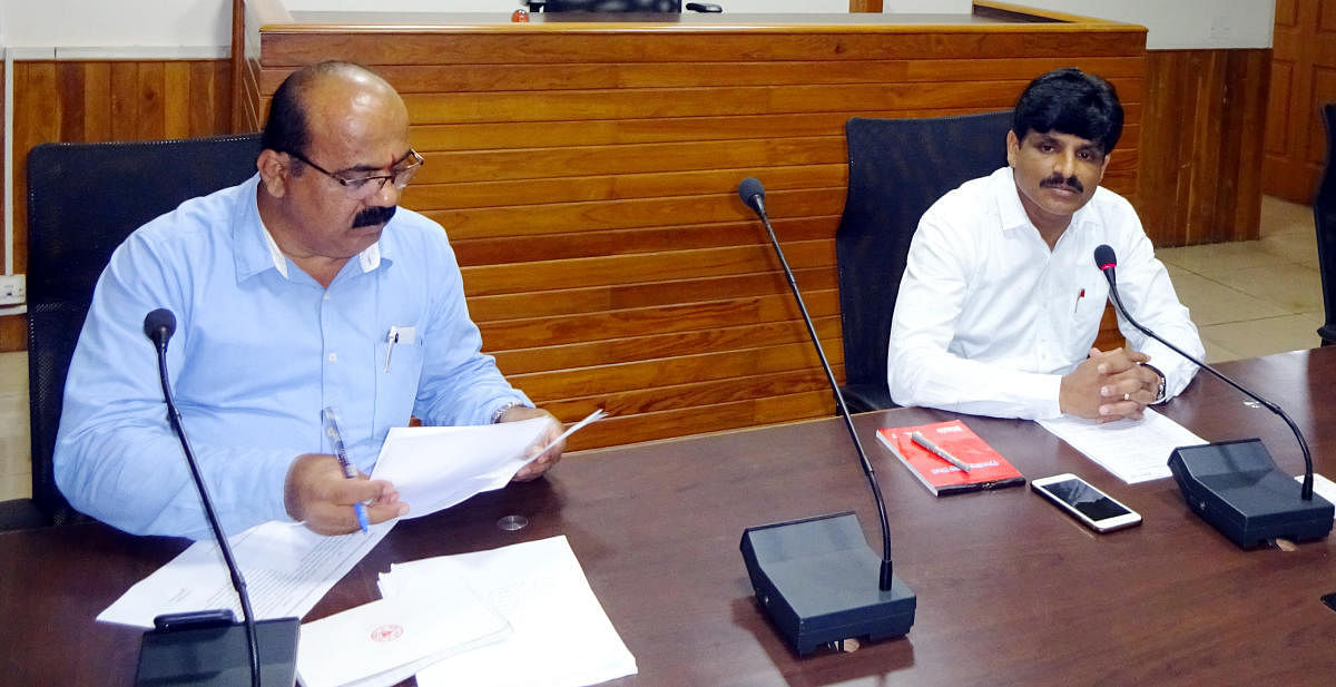 Udupi Deputy Commissioner G Jagadeesh addresses officials of the Tourism Department at a meeting held at his office in Manipal on Thursday.