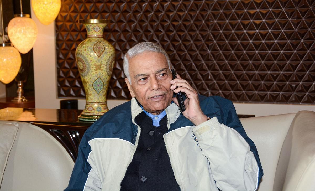 Indian Civil Society head and former union finance minister Yashwant Sinha. (Photo by PTI)