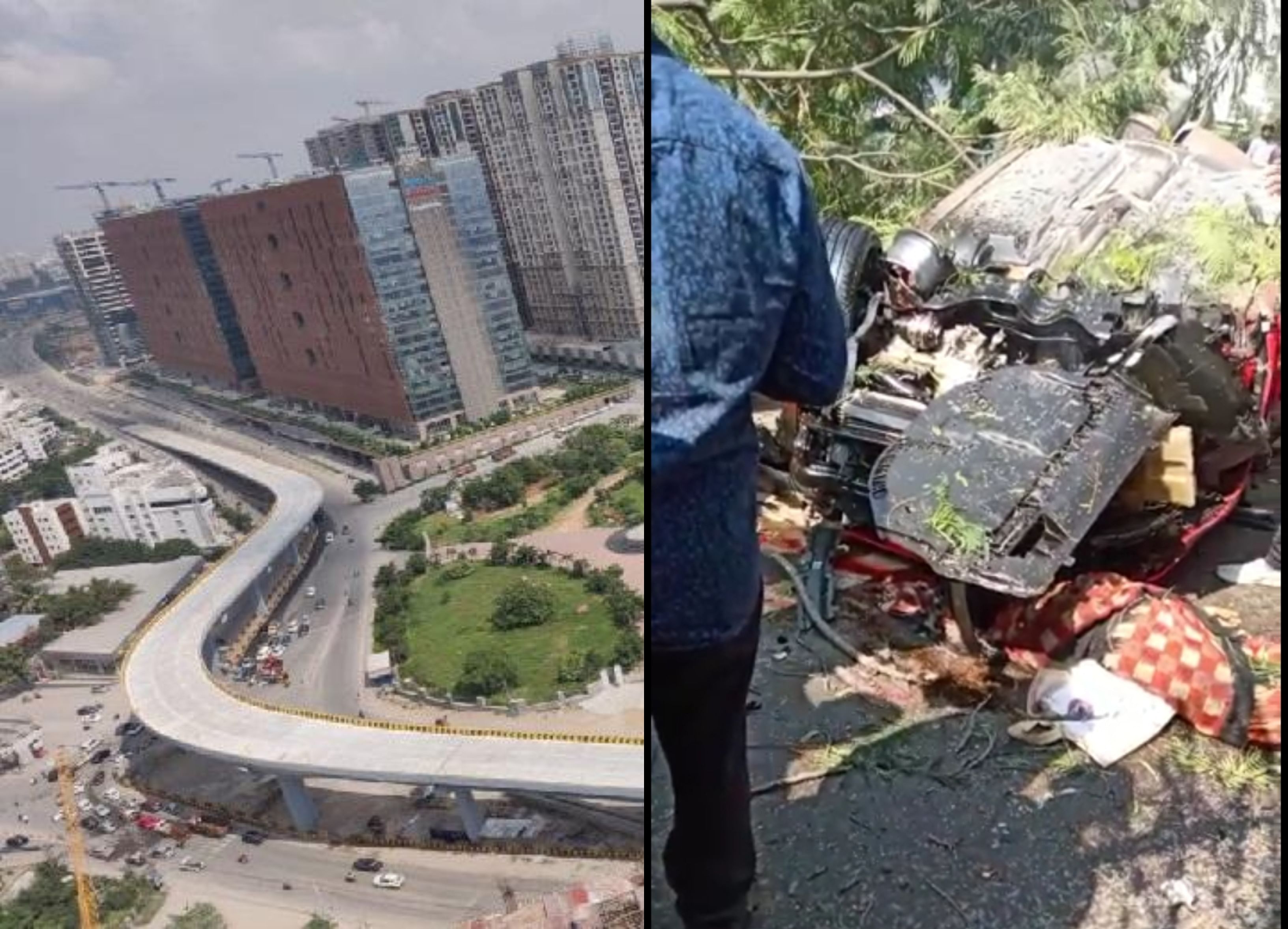 Police said the car was zipping past at a speed between 100 and 120 km at the time of the accident. Police also believe that there is an engineering defect in the flyover design.