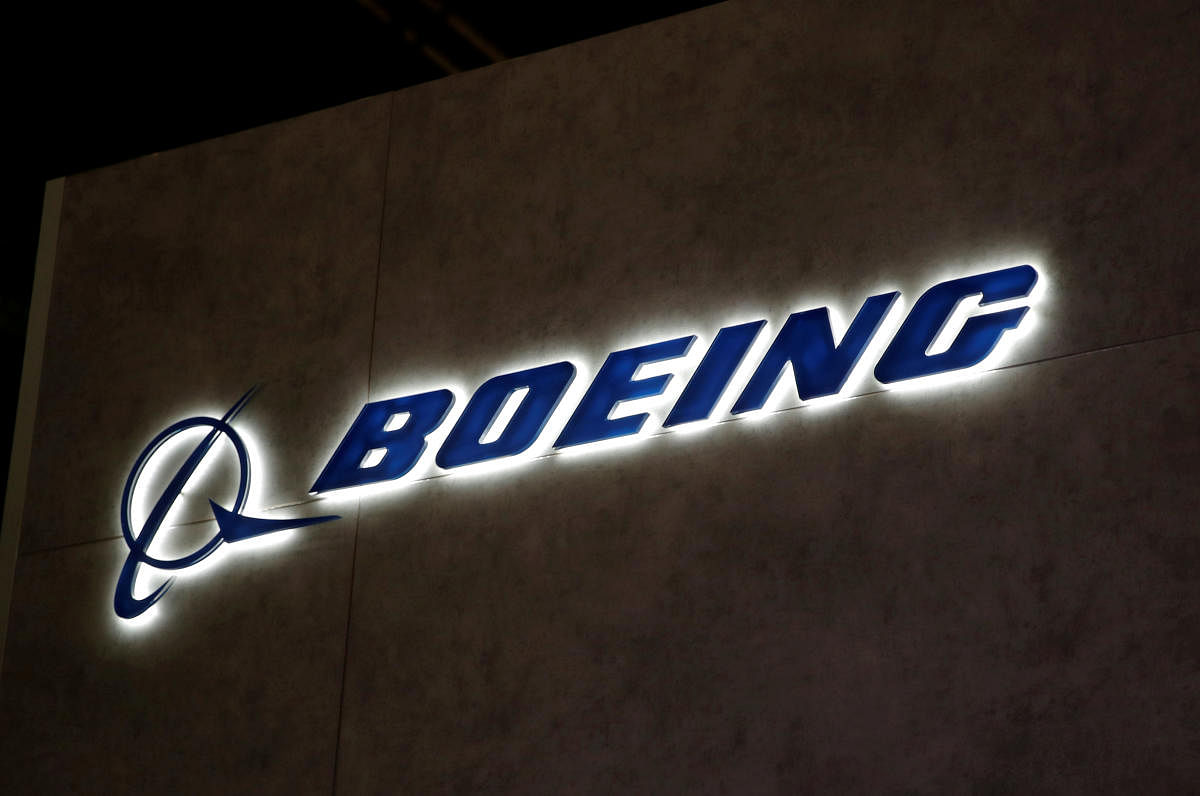 A Boeing logo pictured during the European Business Aviation Convention & Exhibition (EBACE) at Geneva Airport, Switzerland. (Reuters Photo)