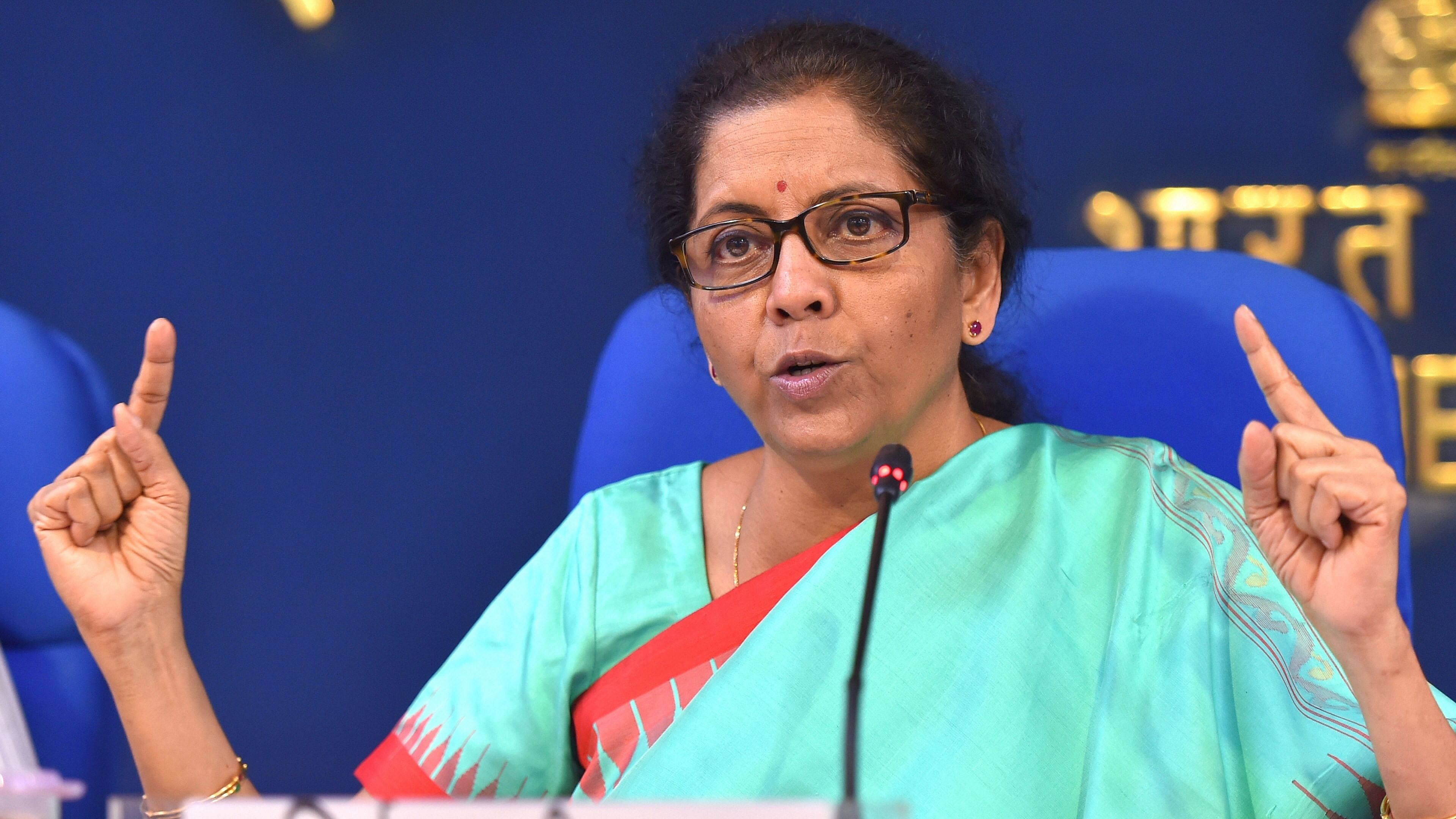 Union Finance Minister Nirmala Sitharaman. (PTI Photo)