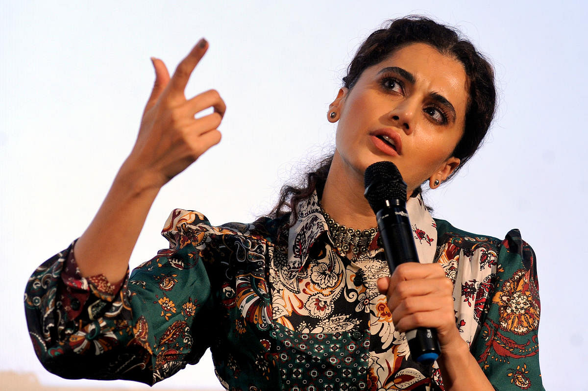 “I am also an actress in the Tamil and Telugu industries. Shall I speak in Tamil to you?” Taapsee said. DH Photo/Pushkar V