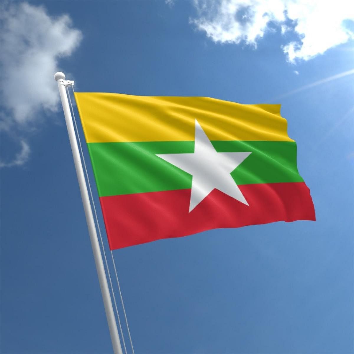 Myanmar flag. (DH Photo)