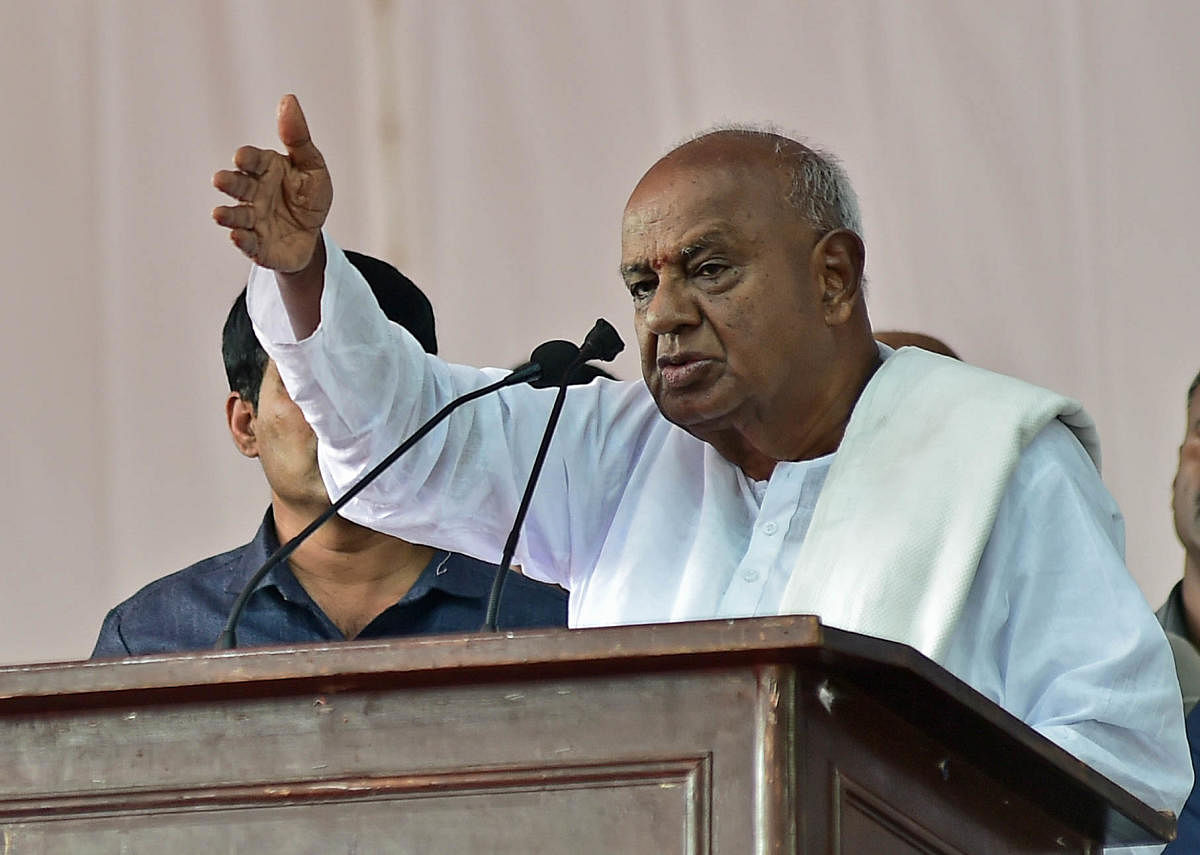 JD(S) supremo H D Deve Gowda. (DH photo)