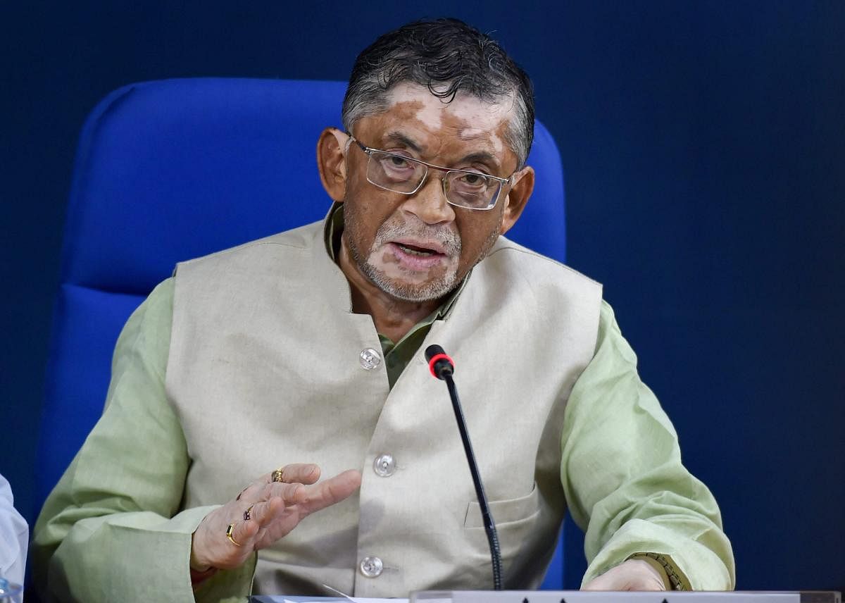 Union Minister Labour minister Santosh Kumar Gangwar addresses a press briefing on cabinet decisions in New Delhi. (PTI Photo)
