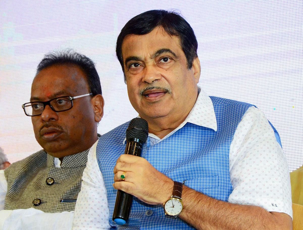 Union Minister for Road Transport and MSME Nitin Gadkari interacts with the media during a press conference of Khasdar Sanskrutik Mahotasav 2019, in Nagpur. (PTI Photo)