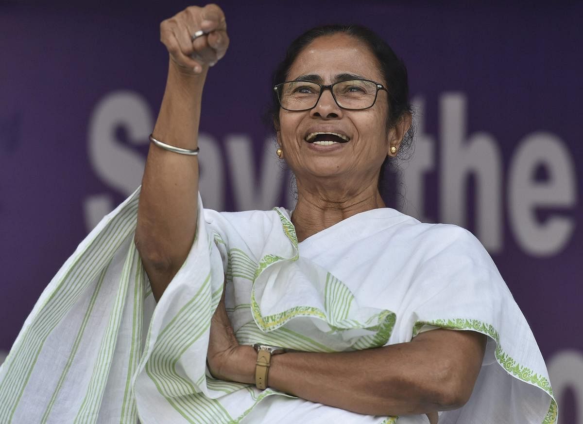 Dedicating the party's victory to the people of West Bengal, Chief Minister Mamata Banerjee said voters had "paid back" the BJP for its "arrogance of power". (PTI Photo)