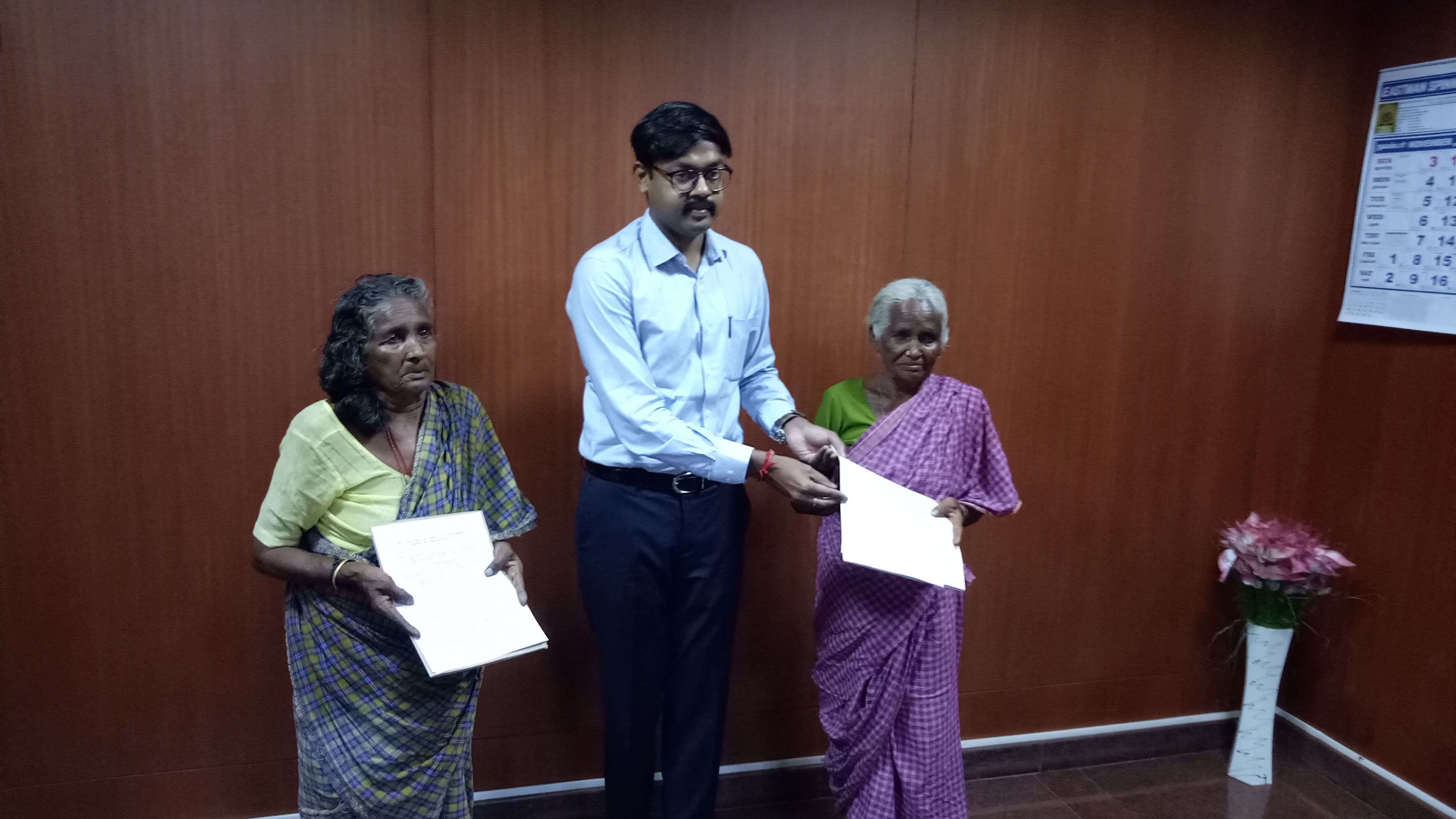 After their plight made headlines in local channels and social media resonated with requests to help them, Tiruppur district collector Dr. K Vijayakarthikeyan called them to his office on Friday and handed over orders allotting them monthly pension and free medical treatment.