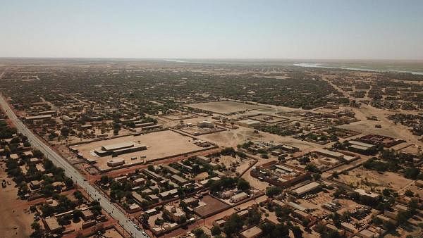 An aerial image shows a general view of Gao, in Mali, on November 26, 2019. (AFP photo)