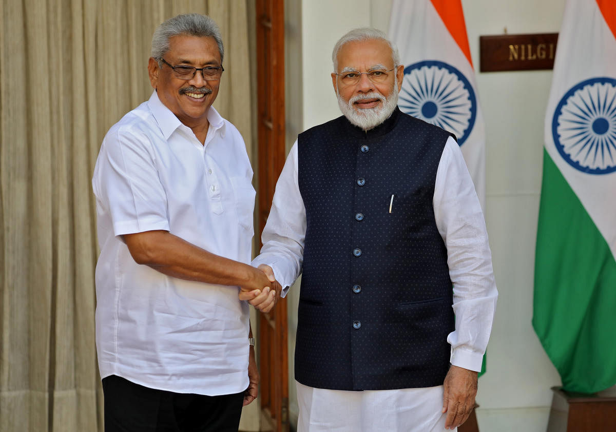 Sri Lanka's President Gotabaya Rajapaksa and India's Prime Minister Narendra Modi. (Reuters photo)