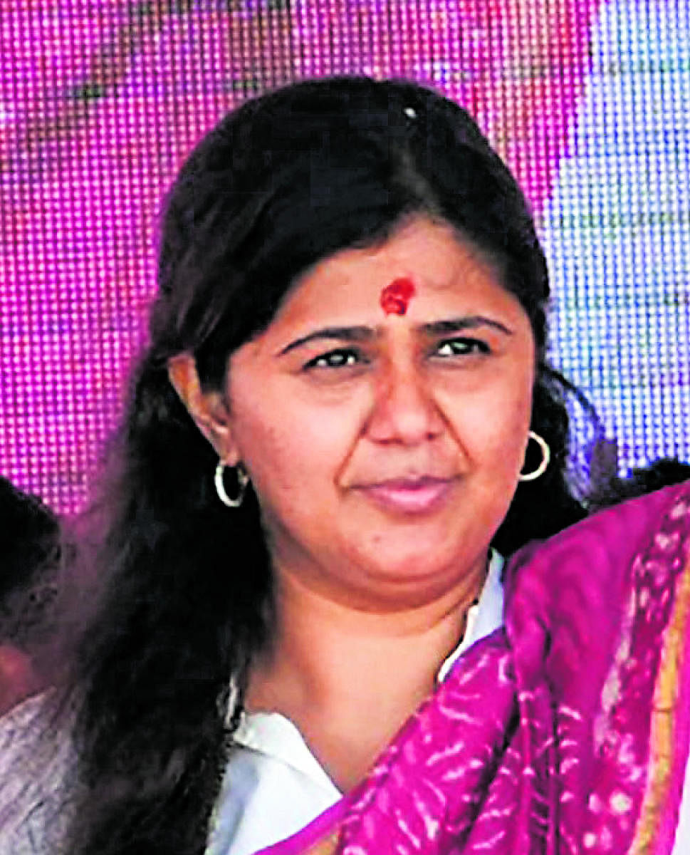 In the October 21 State Assembly elections, Pankaja Munde, who is the daughter of late party stalwart Gopinath Munde, lost to her cousin and NCP rival Dhananjay Munde in a bitter contest from Parli seat in Beed district. DH Photo