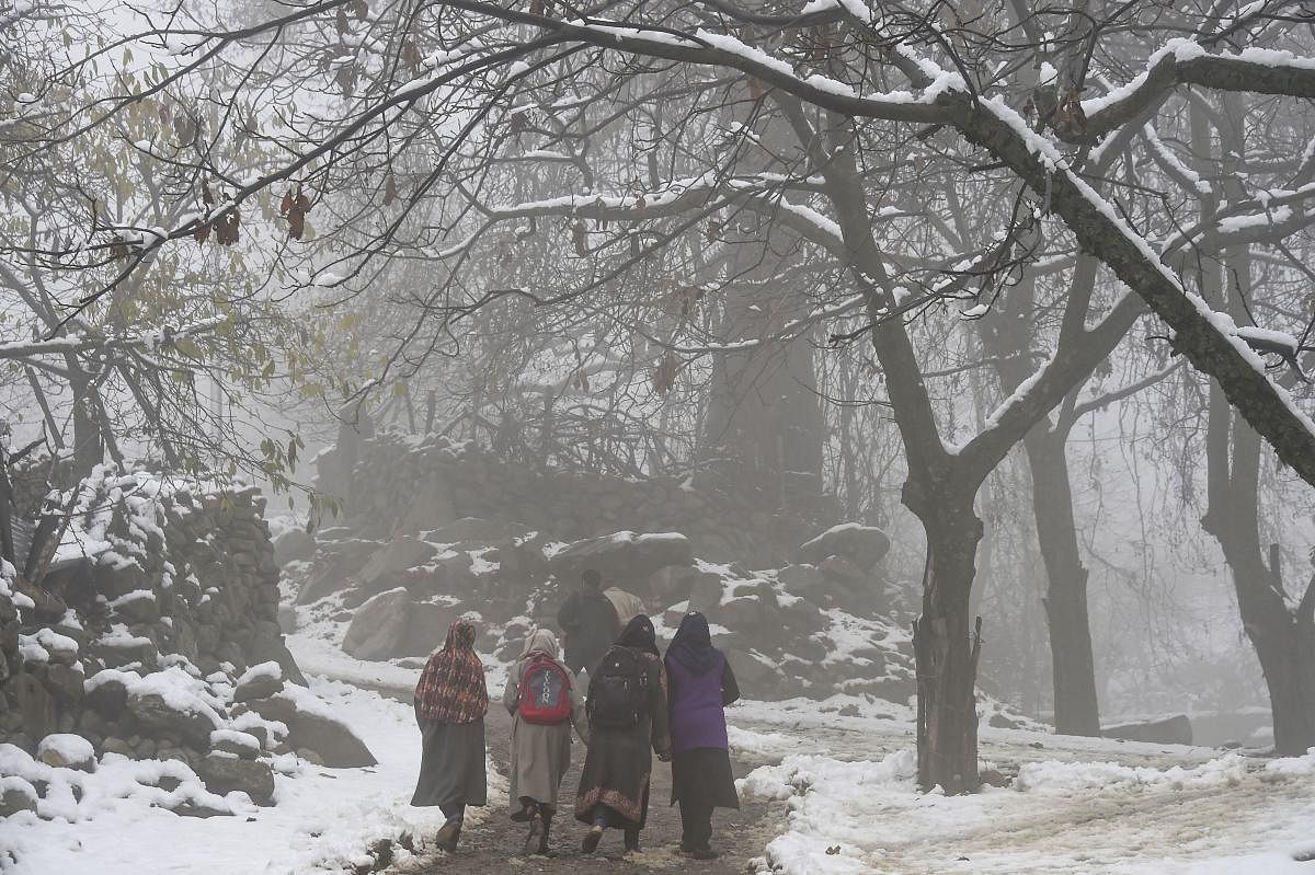 Leh continued to remain the coldest place in Jammu and Kashmir, and Ladakh at minus 14.4 degrees Celsius on Monday as cold further tightened its grip in the two union territories. Photo/PTI
