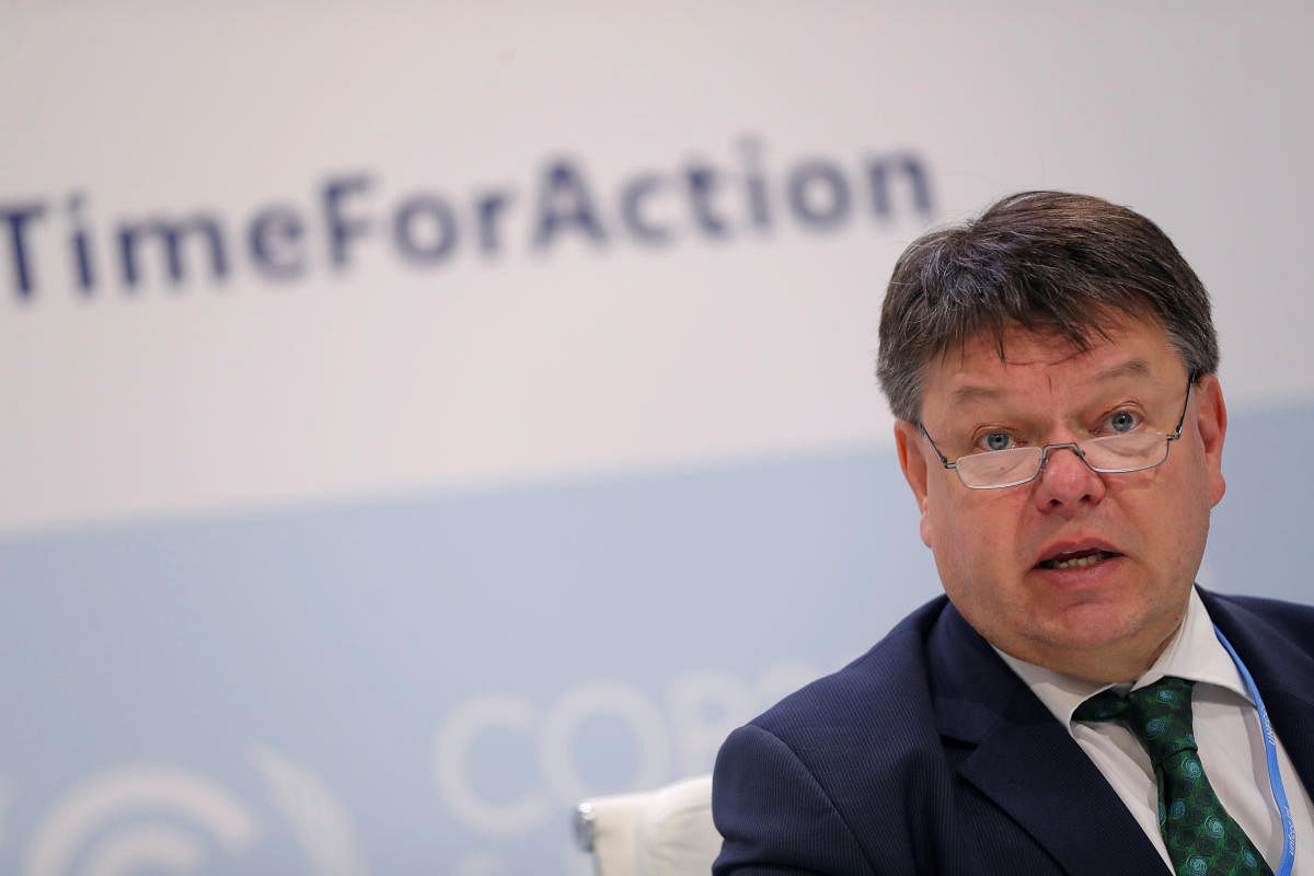 World Meteorological Organization (WMO) Secretary-General Petteri Taalas speaks during the U.N. climate change conference (COP25) in Madrid, Spain, December 3, 2019. Reuters
