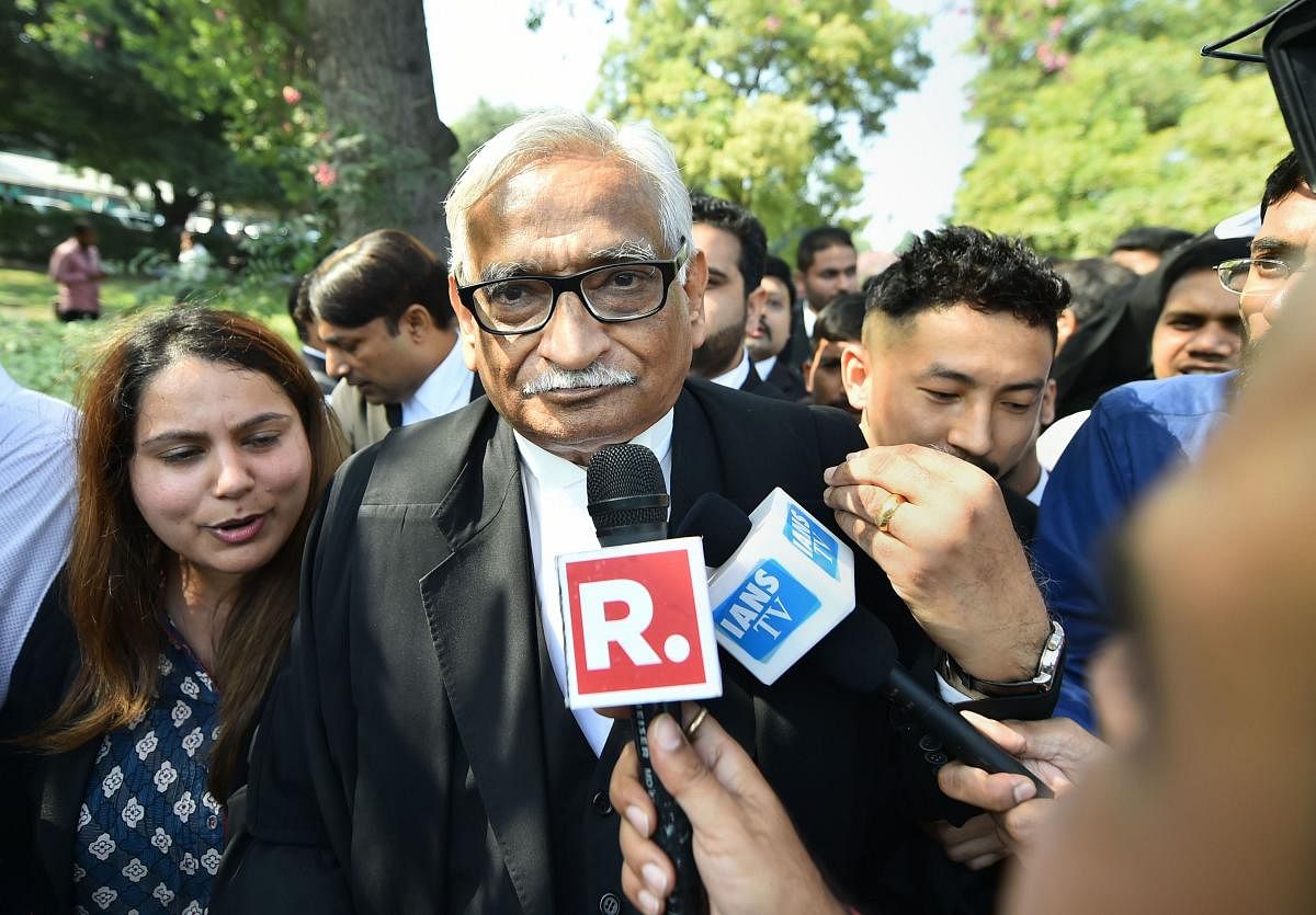 The 74-year-old senior advocate had given up practice following his courtroom spat with then Chief Justice of India Dipak Misra, but he reconsidered his decision later. Photo/PTI