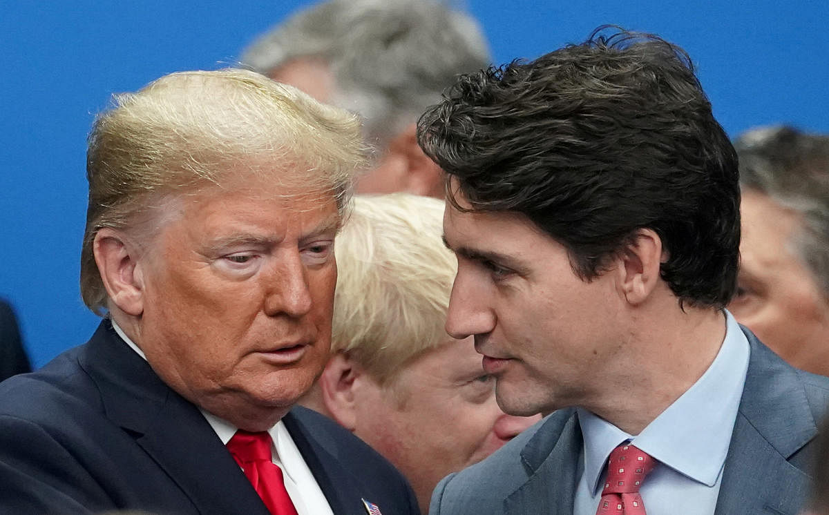 U.S. President Donald Trump talks with Canada's Prime Minister Justin Trudeau. (Reuters photo)U.S. President Donald Trump talks with Canada's Prime Minister Justin Trudeau. (Reuters photo)