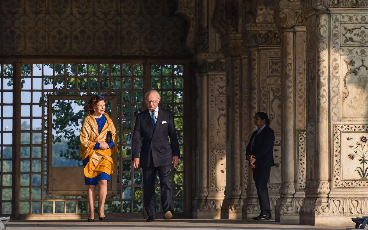 Swedish King Carl XVI Gustaf and Queen Silvia. (PTI Photo)