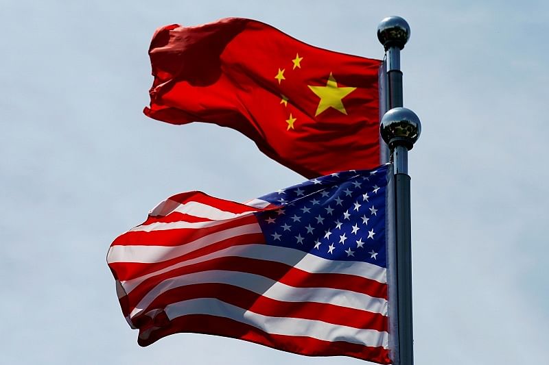  Chinese and US flags. (Reuters Photo)
