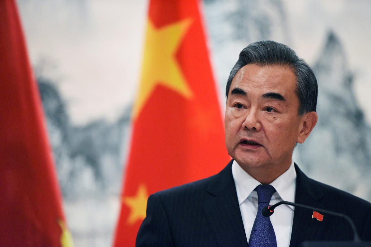 Chinese Foreign Minister Wang Yi speaks at a news conference after restoring diplomatic ties with Kiribati on the sidelines of the United Nations General Assembly in New York, U.S. September 27, 2019. (Reuters Photo)