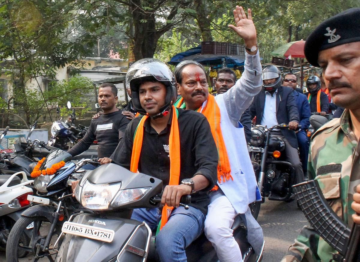 Jharkhand Chief Minister Raghubar Das fielded as BJP candidate from East Jamshedpur campaigns ahead of the Jharkhand Assembly Elections, in Jamshedpur, on November 4, 2019. PTI