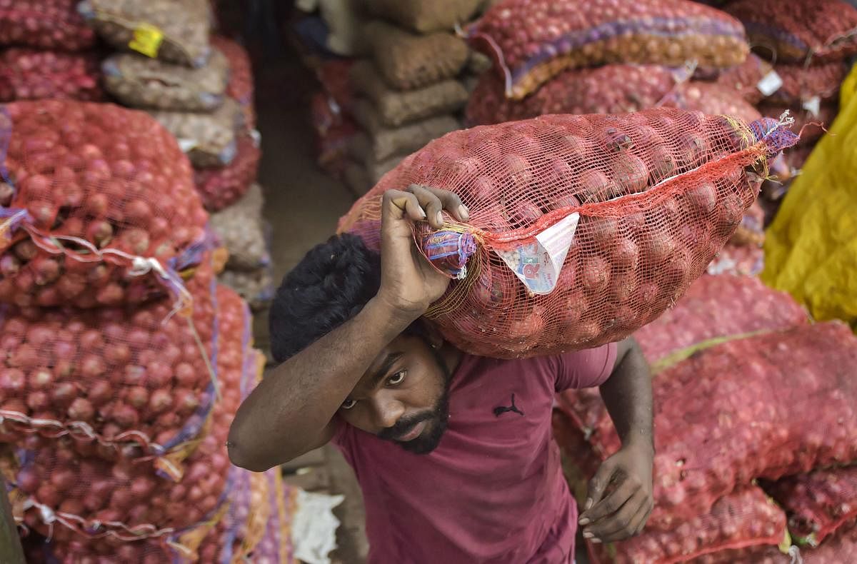 Delayed and prolonged rains are the main reason for damage to onion crops, Minister of State for Consumer Affairs, Food and Public Distribution, Dadarao said during Question Hour. Photo/PTI