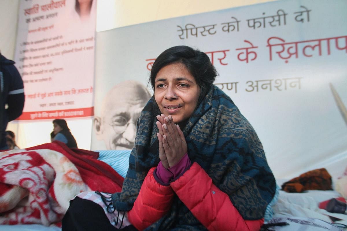 Delhi Commission for Women (DCW) chairperson Swati Maliwal. Photo by PTI.