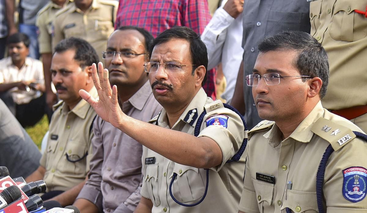  Cyberabad Police Commissioner VC Sajjanar, who carried out the "encounter" of the four accused in the Hyderabad veterinarian rape and murder case. (PTI Photo)