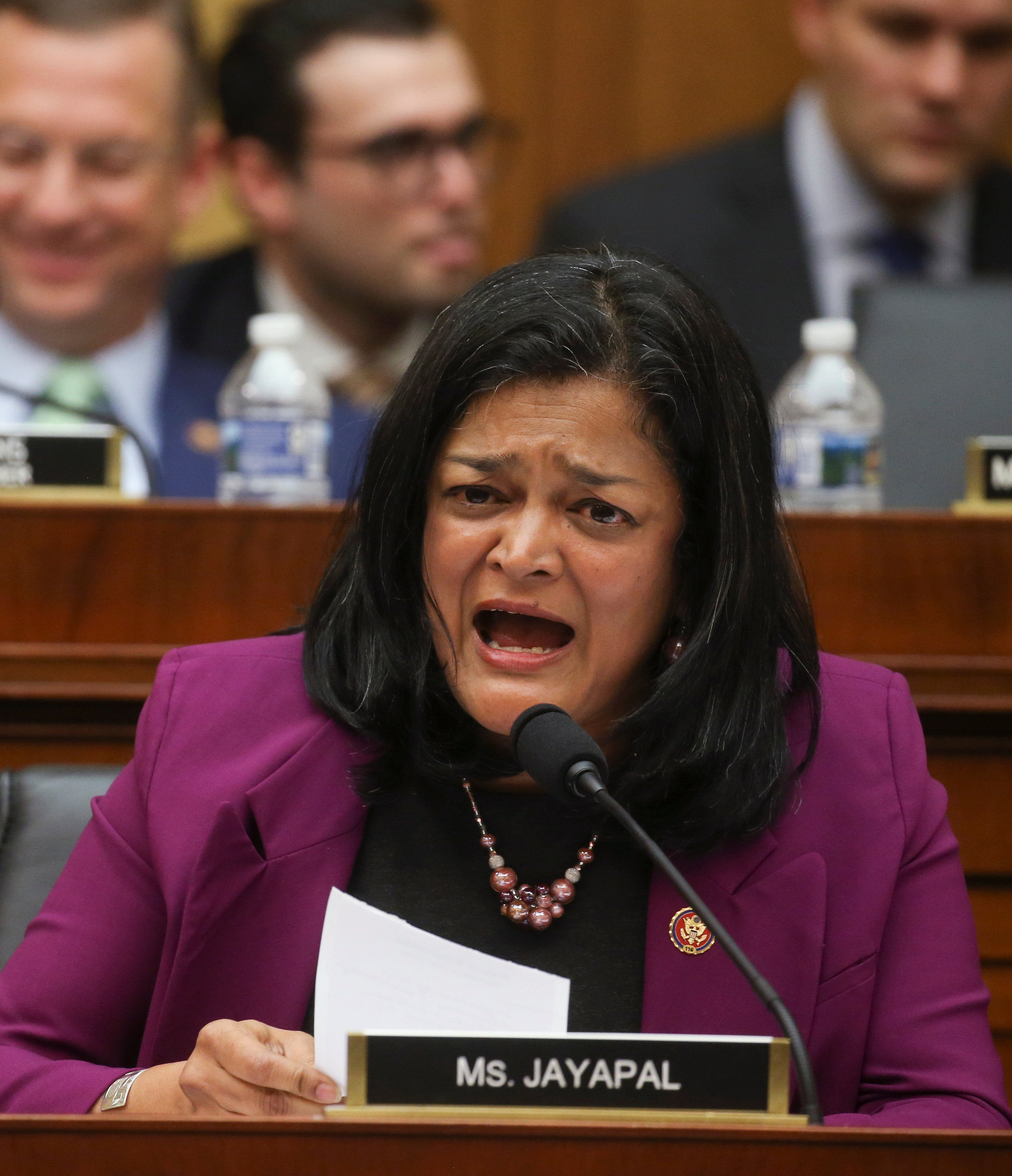 U.S. Rep. Pramila Jayapal (D-WA) speaks as the House Judiciary Committee meets to vote on whether or not to hold Attorney General Barr in contempt over his refusal to comply with a subpoena seeking an unredacted version of the Mueller report on Capitol Hill in Washington, U.S. (Reuters Photo)