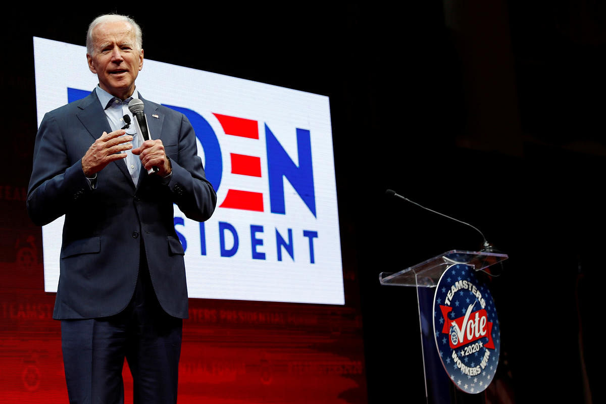 U.S. presidential candidate and former U.S. Vice President Joe Biden speaks during the Teamsters Vote 2020 Presidential Forum in Cedar Rapids, Iowa, U.S., December 7, 2019. (Reuters Photo)
