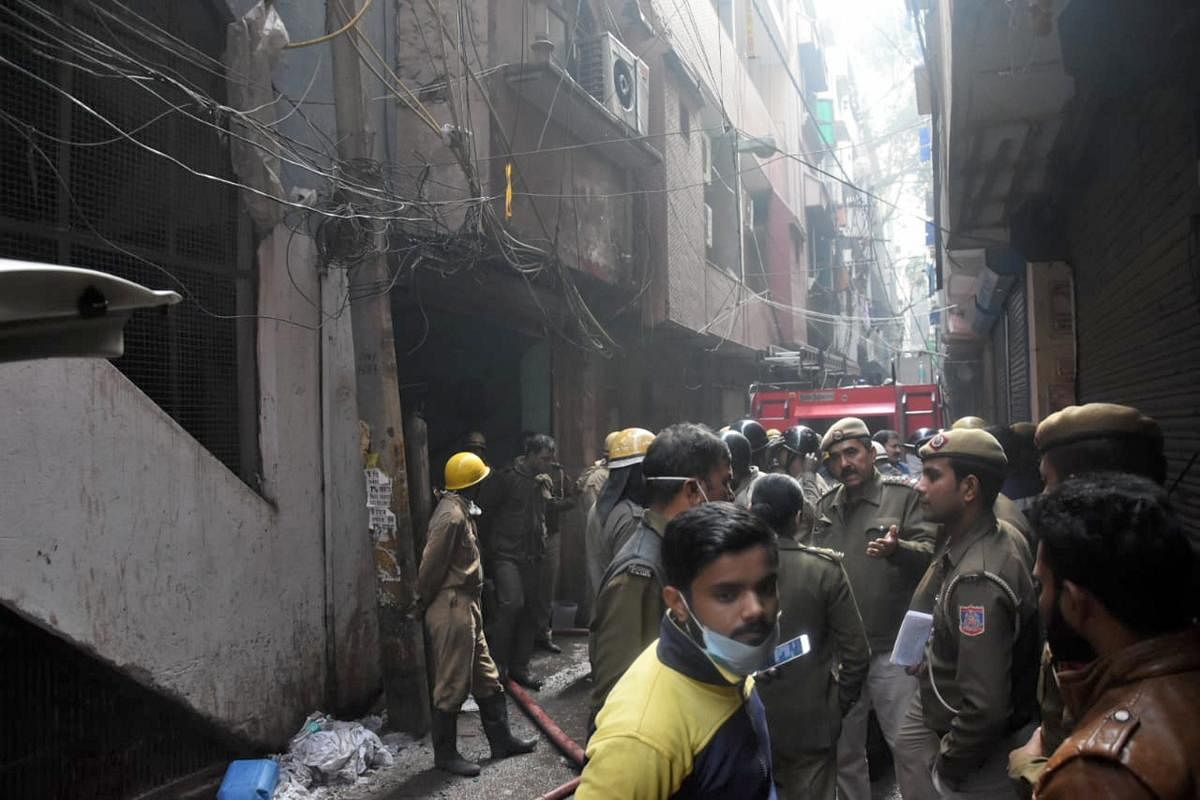 The fire broke out in a 600 square feet plot when the labourers were sleeping. (PTI Photo)