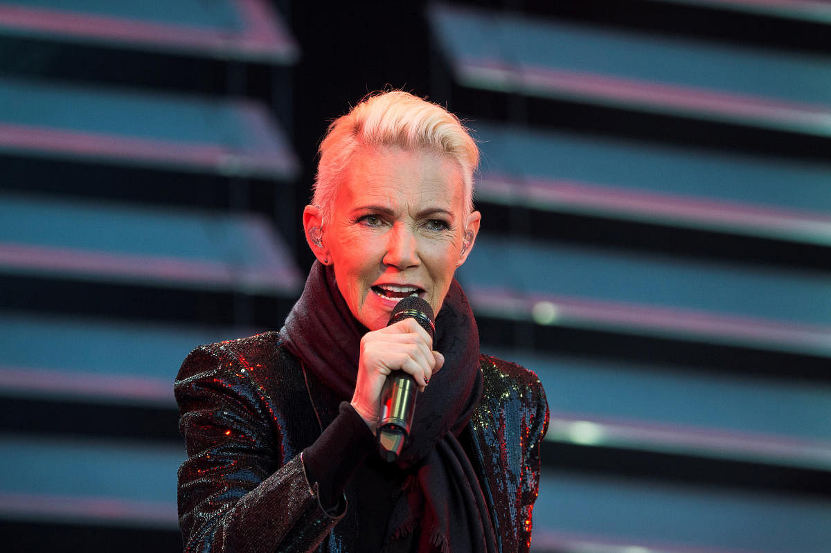 Marie Fredriksson of pop band Roxette sings during a concert at Fredriksskans in Kalmar. (Reuters Photo)