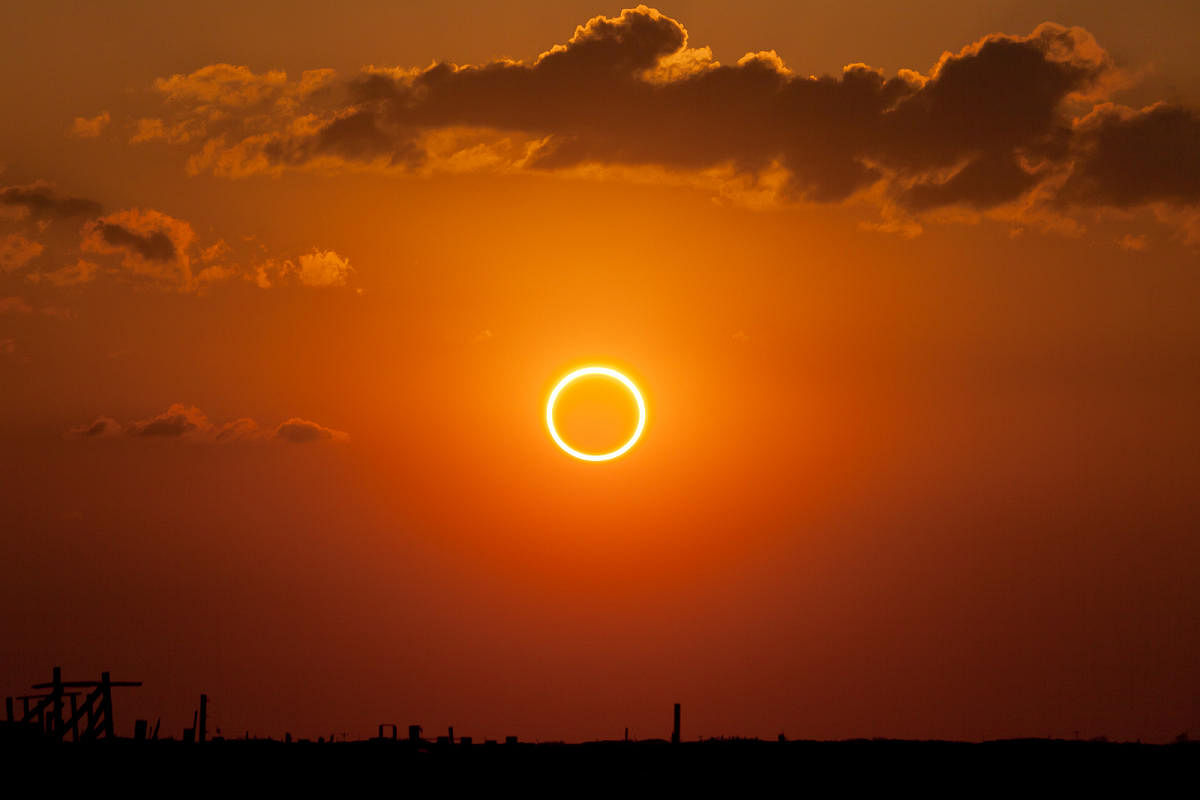Annular solar eclipse. pic for representation purpose