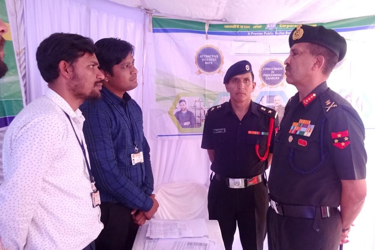 General Officer Commanding-in-Chief of the Southern Command Lt Gen S K Saini takes part in an ex-servicemen convention organised at Maitri Bhavan in Madikeri.