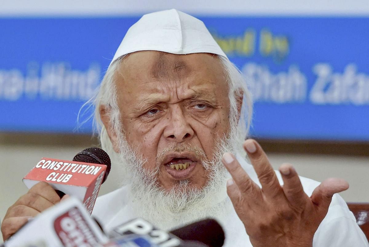Terming the passing of the Bill in Rajya Sabha and Lok Sabha a "tragedy", Jamiat-Ulema-e-Hind president Maulana Arshad Madani said the Bill is against the basic structure of the Indian Constitution and the Jamiat will challenge it in the apex court. Photo/PTI