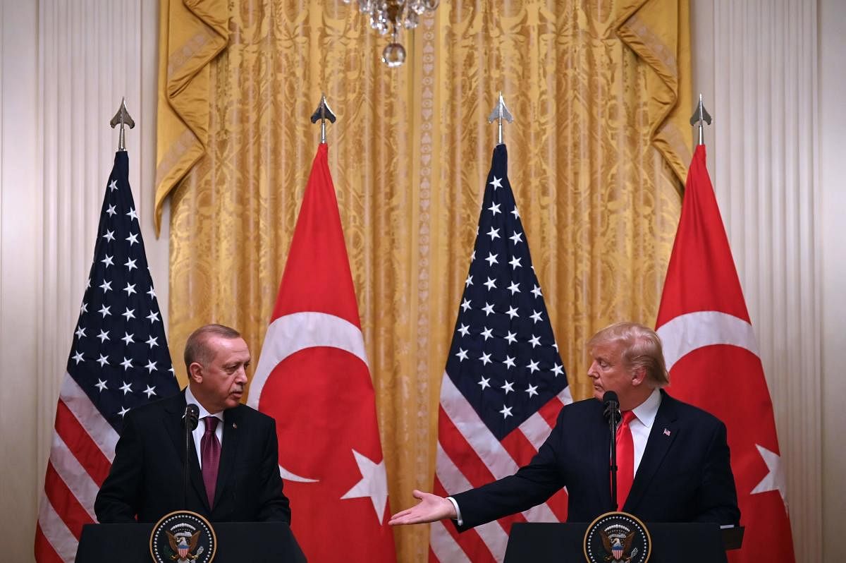 US President Donald Trump and Turkey's President Recep Tayyip Erdogan. Photo by AFP.
